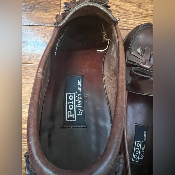 Vintage Polo Ralph Lauren Mens Burgundy Leather Kiltie Tassel Loafers Sz 10.5 D - Picture 7 of 13